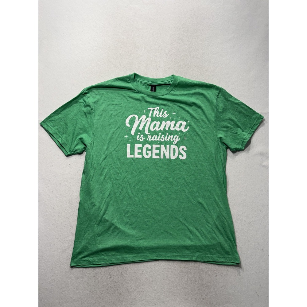 Gildan Softstyle Womens XL Green This Mama Is Raising Legends Graphic Tee Shirt